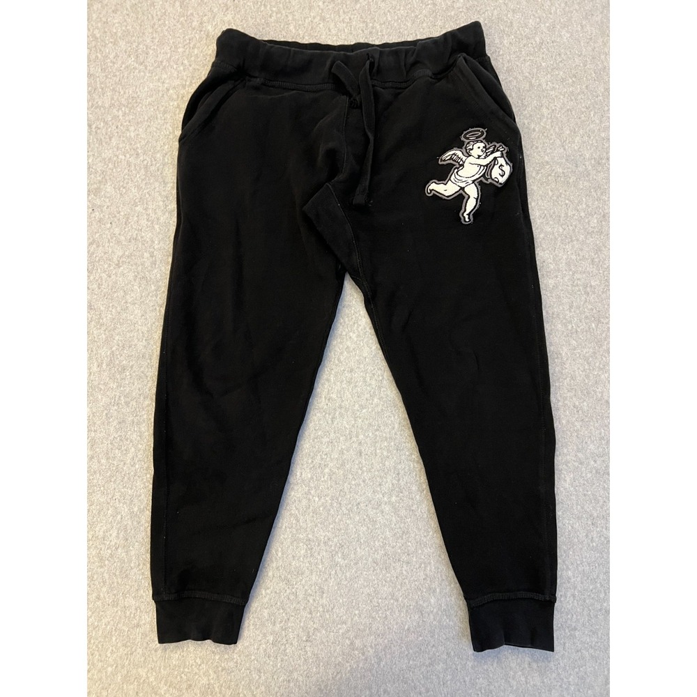 Muerte Sweatpants Men's‎ Large Black Jogger Flying Angel Patch Streetwear Fleece